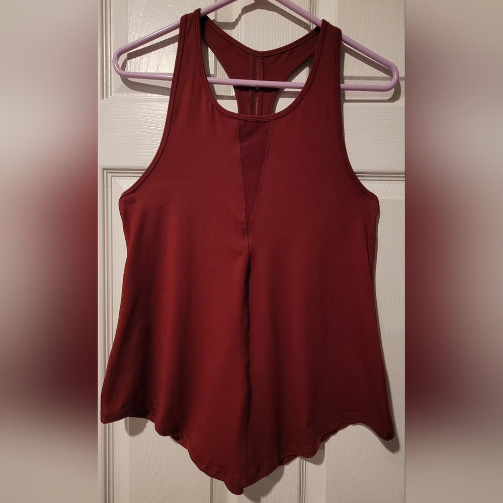Zyia Effortless Long Tank Top Cranberry Size Large